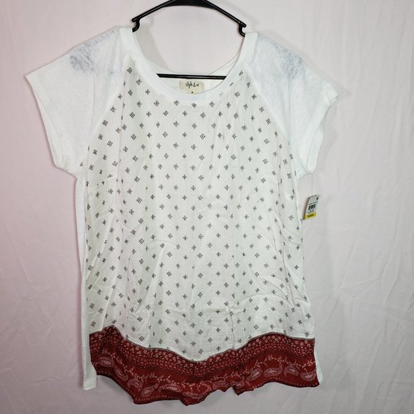 Style & Co. Tops - Style & Co Bandana White Medium Top